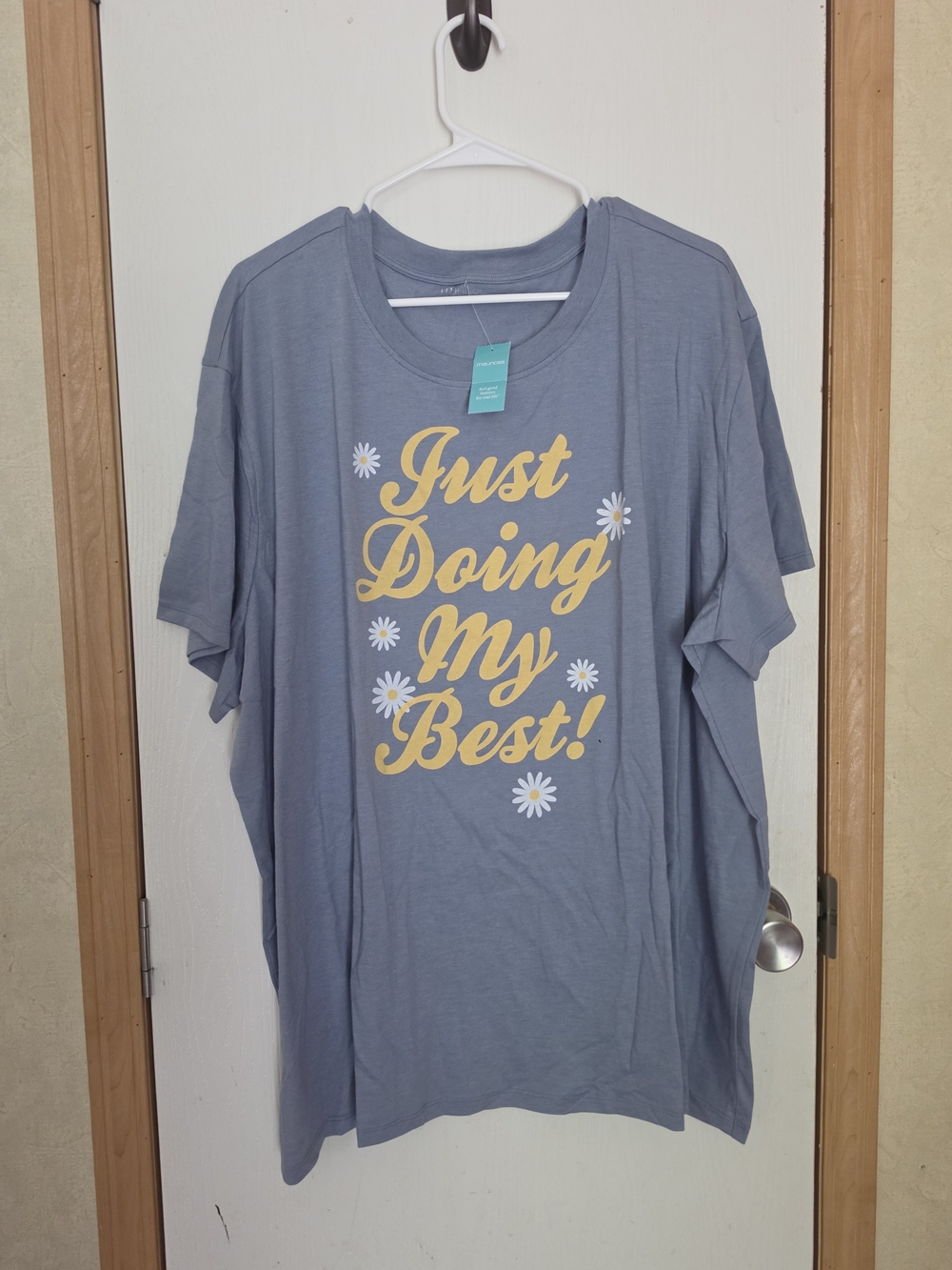 Maurices Blue Tee with Yellow Daisy Graphic